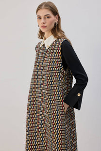 Giacca in tweed con colletto a camicia