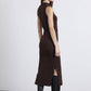 Abito midi in maglia a rete con cintura