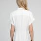 Camicia Kayba bianco sporco con nodo in vita
