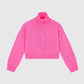 Cardigan corto candy con collo alto