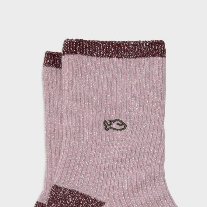 Calzini vintage in cotone pettinato rosa