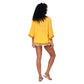 Kimono estivo corto in cotone giallo