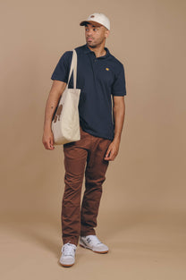 Polo Essential in Cotone Biologico Blu