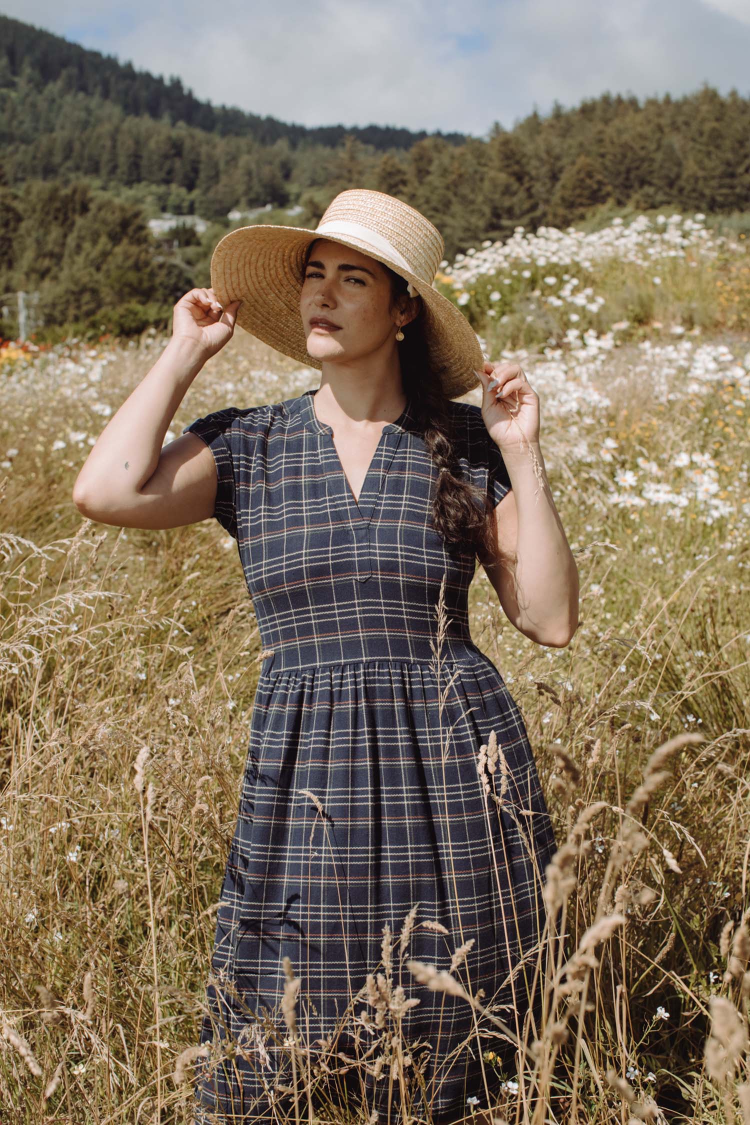 Abito midi Ira in tweed spigato crepuscolo