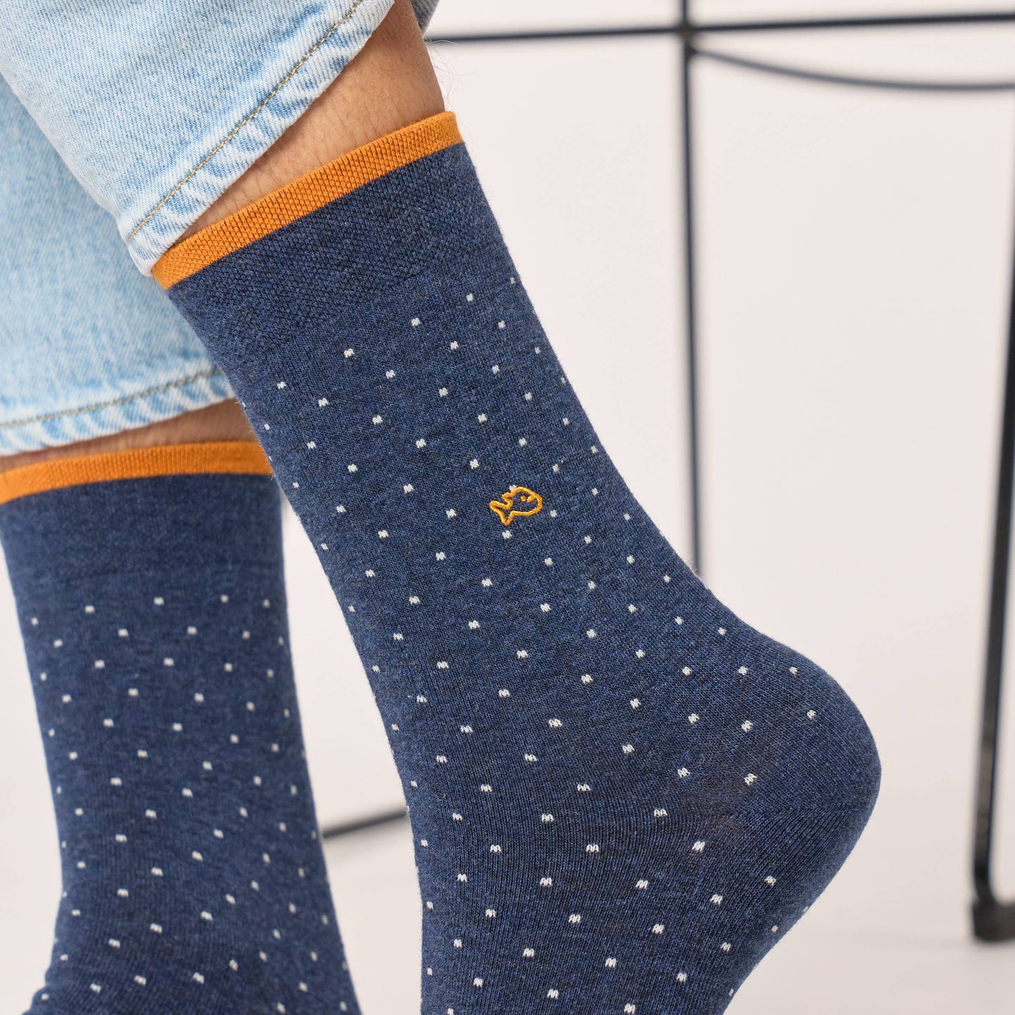 Calzini in cotone pettinato a pois Notte Stellata