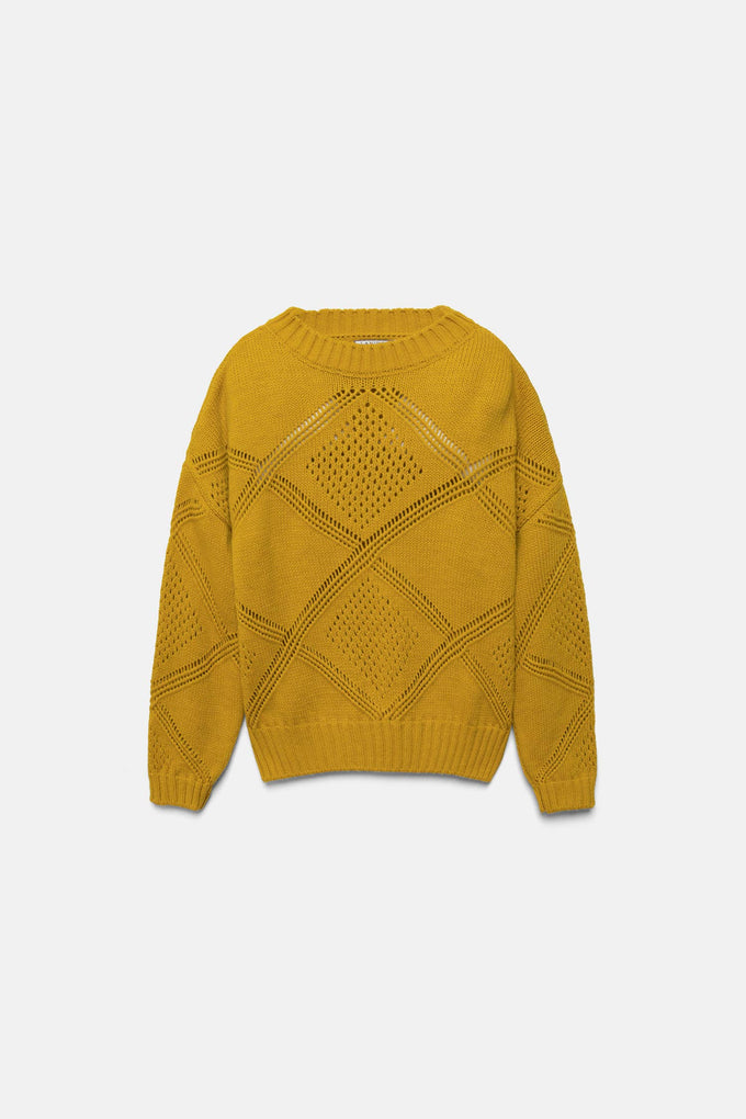 Maglione strutturato in maglia con girocollo