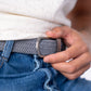 Cintura elasticizzata intrecciata grigio freddo