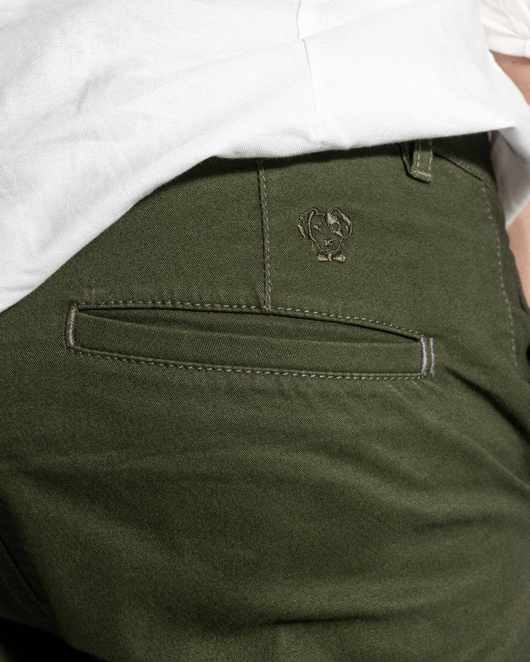 Pantaloncini chino verdi militari elasticizzati