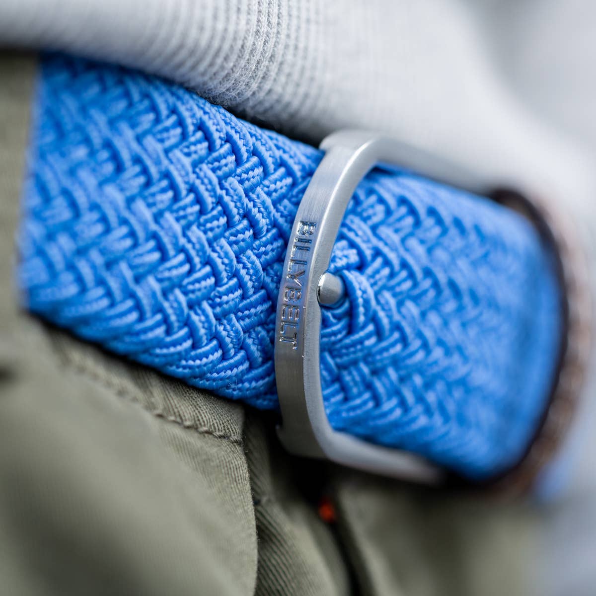 Cintura elastica intrecciata blu Bleuet