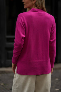 Maglione oversize in maglia con cucitura frontale