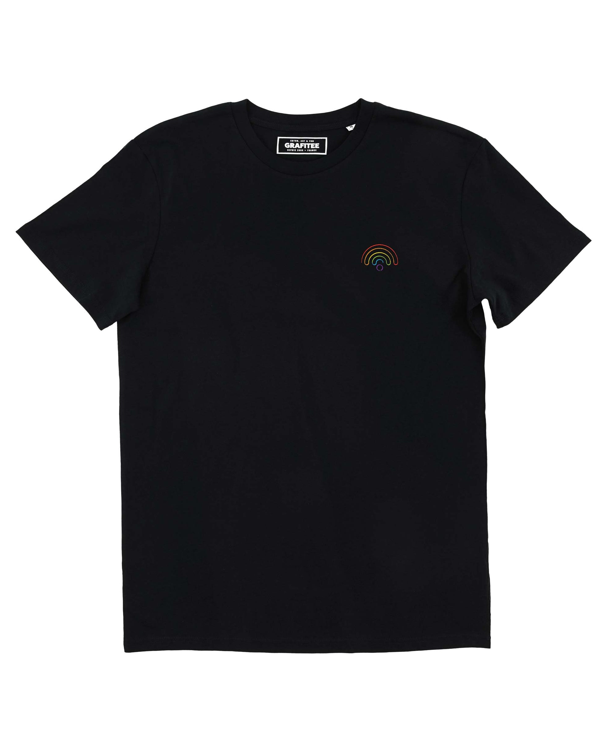 T-shirt Love Connection nera in cotone biologico