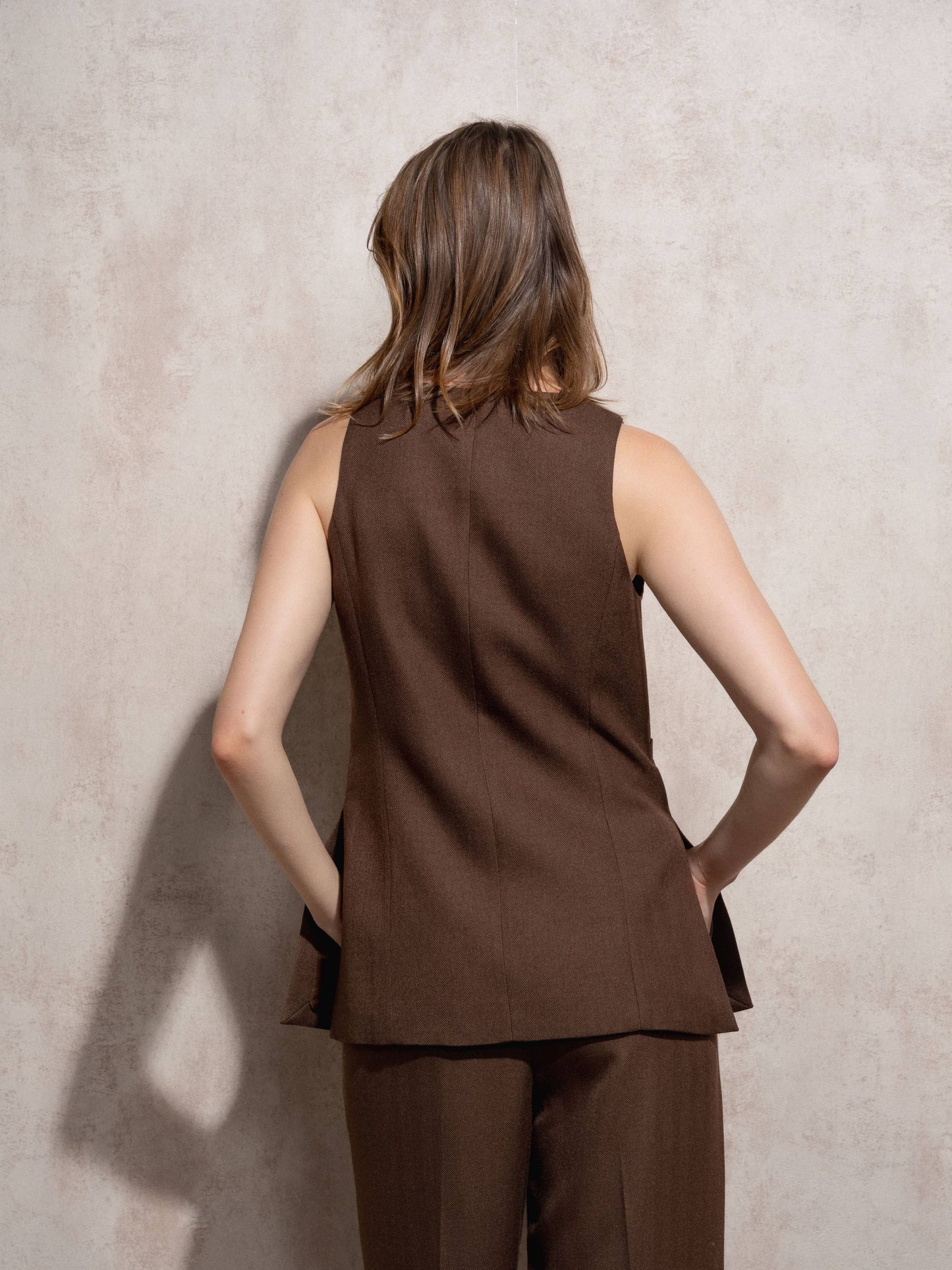 Gilet lungo sartoriale con bottoni