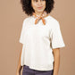 T-shirt boxy in canapa e cotone biologico color avorio