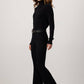 Pantaloni flare in denim elasticizzato nero