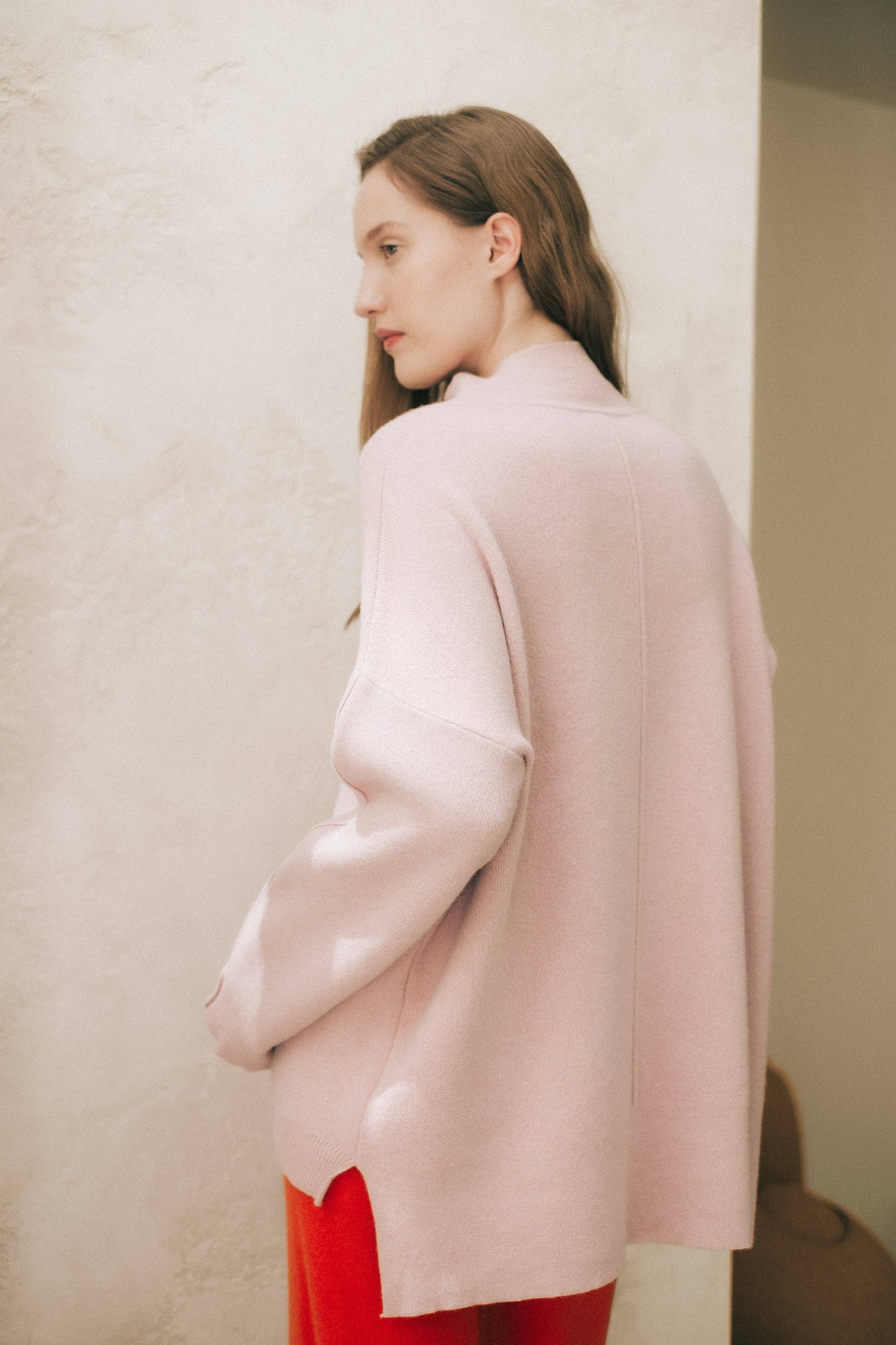 Maglione dolcevita ampio in misto cashmere