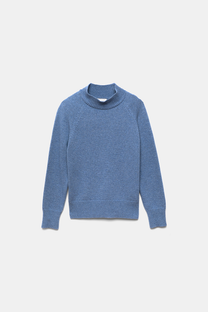 Maglione in Maglia Rasata con Collo Alto