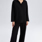 Set tunica e pantaloni in maglia con colletto