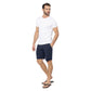 Shorts estivi da uomo in lino blu navy