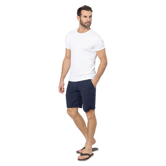 Shorts estivi da uomo in lino blu navy