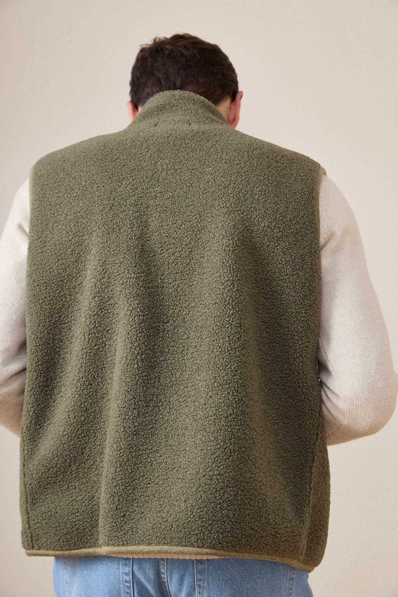 Gilet in pile Neve verde Deep Lichen