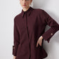 Camicia in popeline con polsini ampi