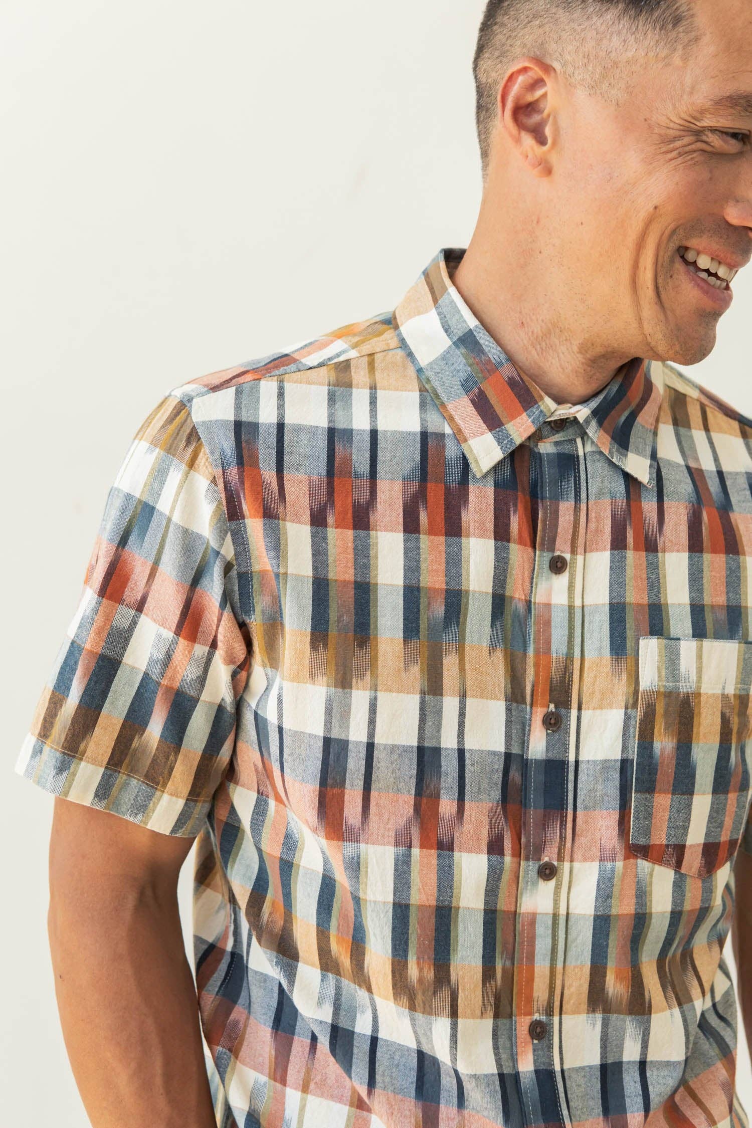 Camicia slim a quadri Aurora Space Dye Harbor