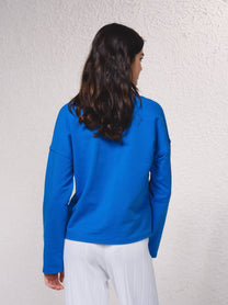 Maglia polo in misto cotone a maniche lunghe
