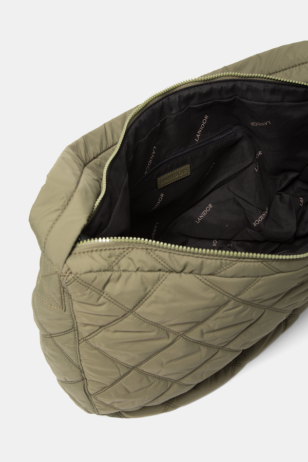 Borsa a spalla trapuntata a rombi con tracolla regolabile