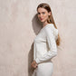Maglione con cappuccio jacquard da donna