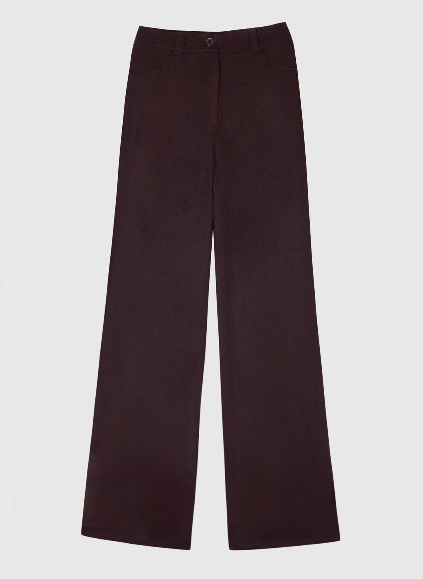 Pantaloni dritti color vino a vita elastica