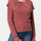 Maglione in maglia con maxi collo a scialle