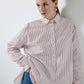 Camicia a righe rosse in viscosa