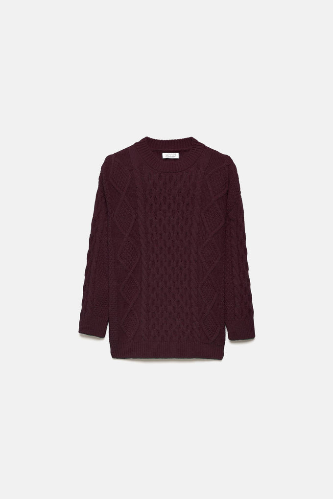 Maglione a maglia strutturata girocollo