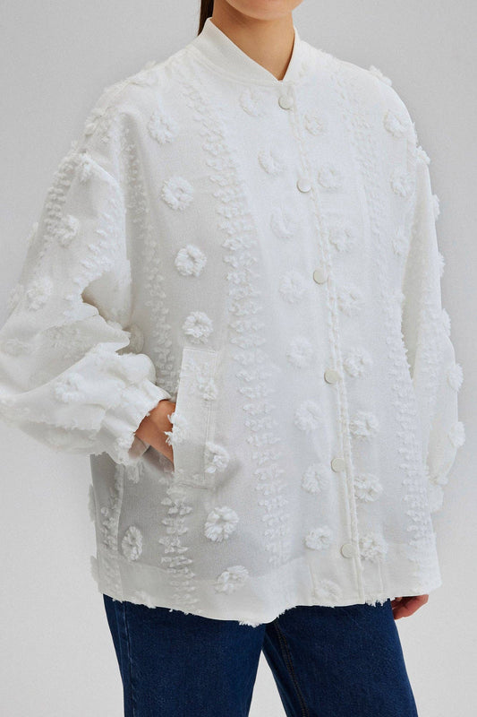 Bomber in pizzo floreale