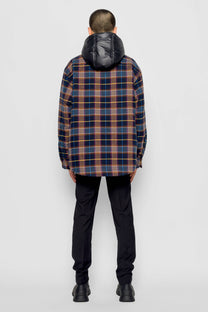 Giacca imbottita tartan con cappuccio rimovibile