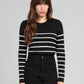 Maglione Leluxie nero a righe metallizzate