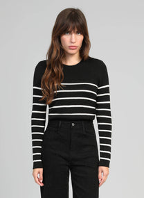 Maglione Leluxie nero a righe metallizzate
