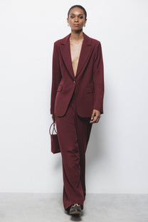 Pantaloni palazzo a gamba larga con zip laterale