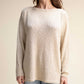 Maglione estivo in tweed brillante con scollo a barca