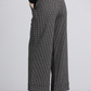 Pantaloni in maglia pied-de-poule a gamba ampia