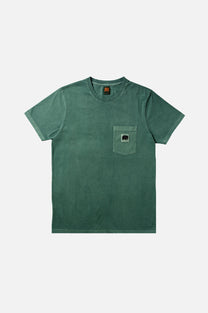 T-shirt tinta a pigmento verde con taschino