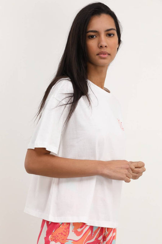 T-shirt oversize con stampa Bisous