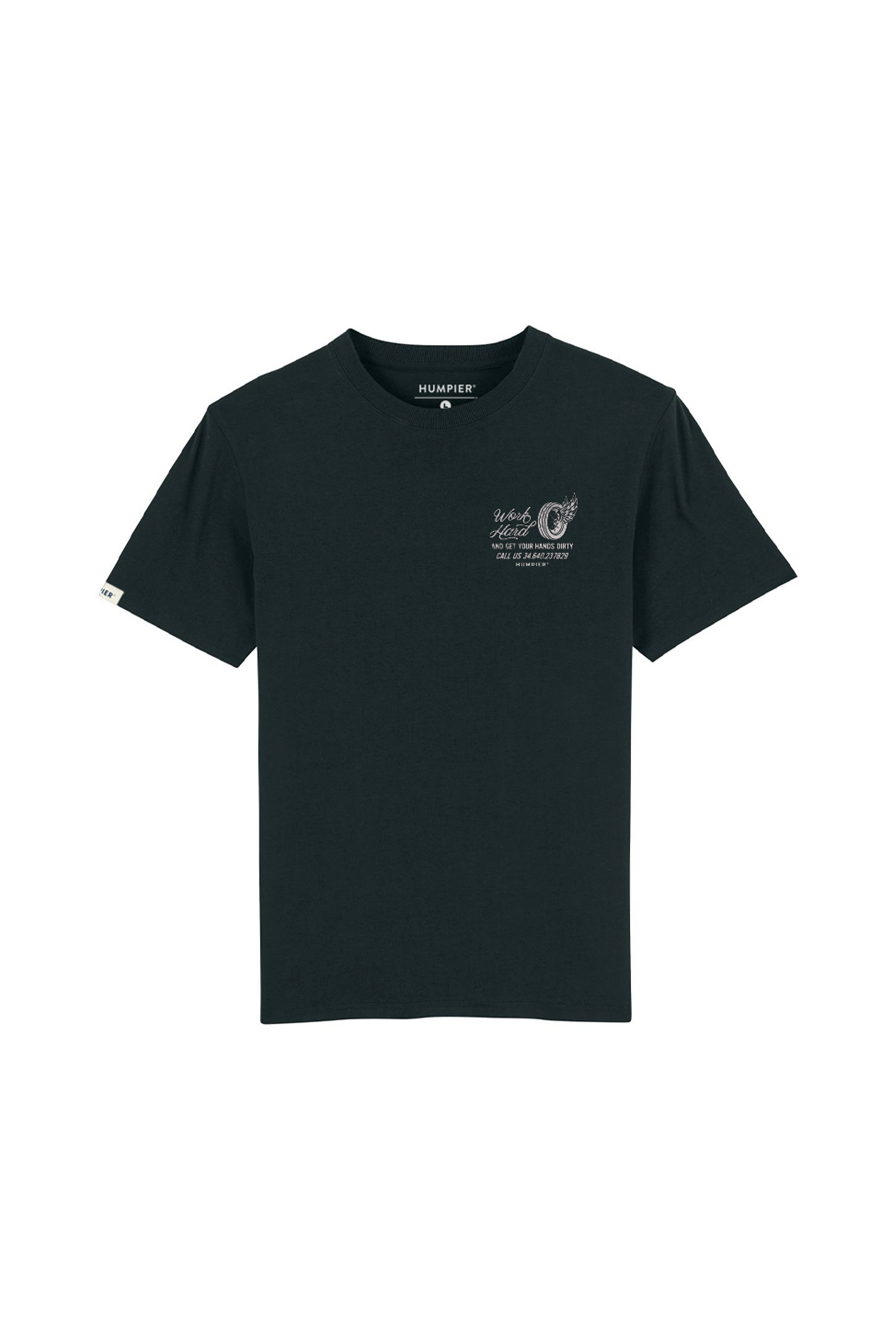 T-shirt nera Oldie in cotone biologico con stampa
