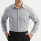 Camicia uomo grigia easy iron con collo francese e dettagli tartan
