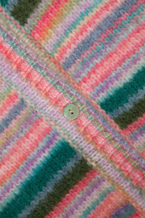 Cardigan in maglia a righe multicolor