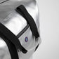 Borsa da viaggio duffle argento metallizzata