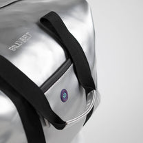 Borsa da viaggio duffle argento metallizzata