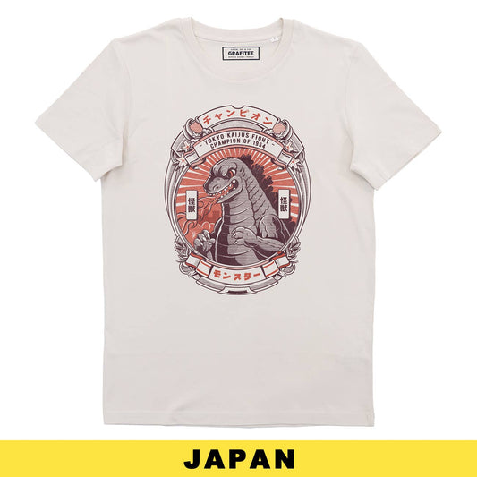 T-shirt Kaiju Fighter con stampa mostro giapponese
