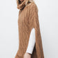 Poncho in maglia strutturata con collo alto