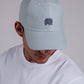 Cappellino dad hat azzurro cielo con logo elefante ricamato